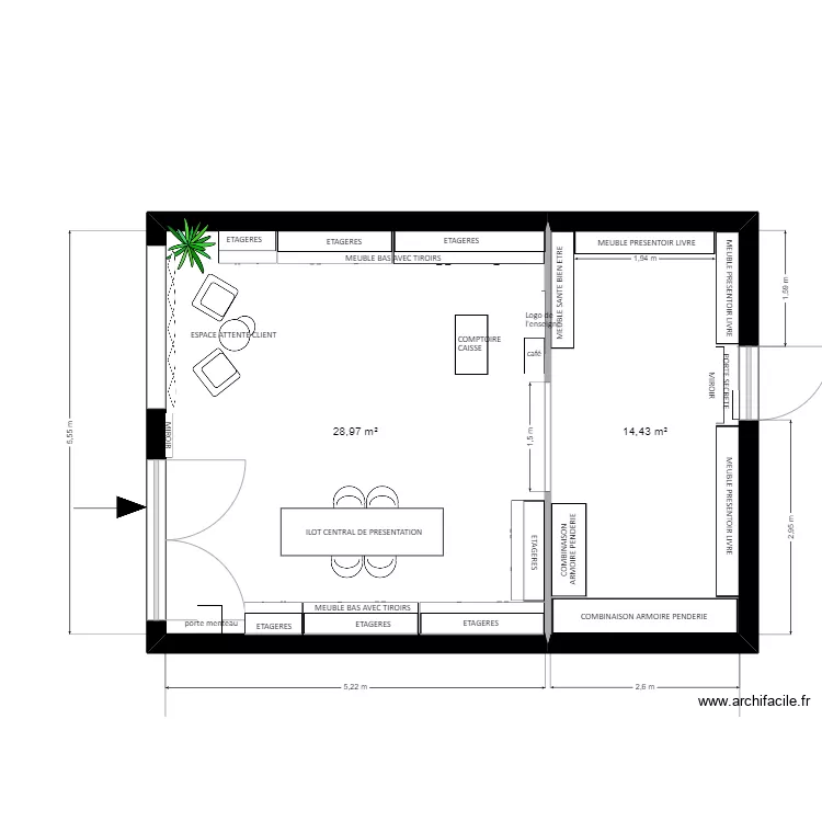 PLAN PARFUMERIE " L'IDEEAL" PROPOSITION 3 BIS. Plan de 