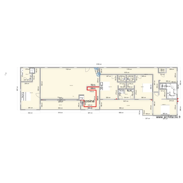 maison colonne haute  zzz. Plan de 16 pièces et 250 m2