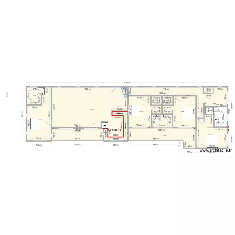 maison colonne haute  zzz. Plan de 