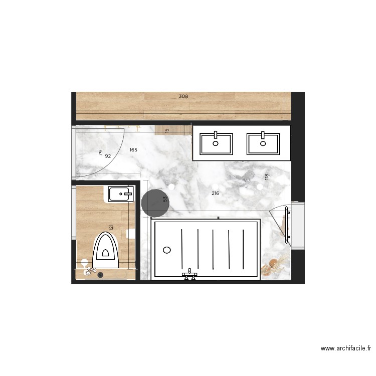 sdb Amand. Plan de 0 pièce et 0 m2