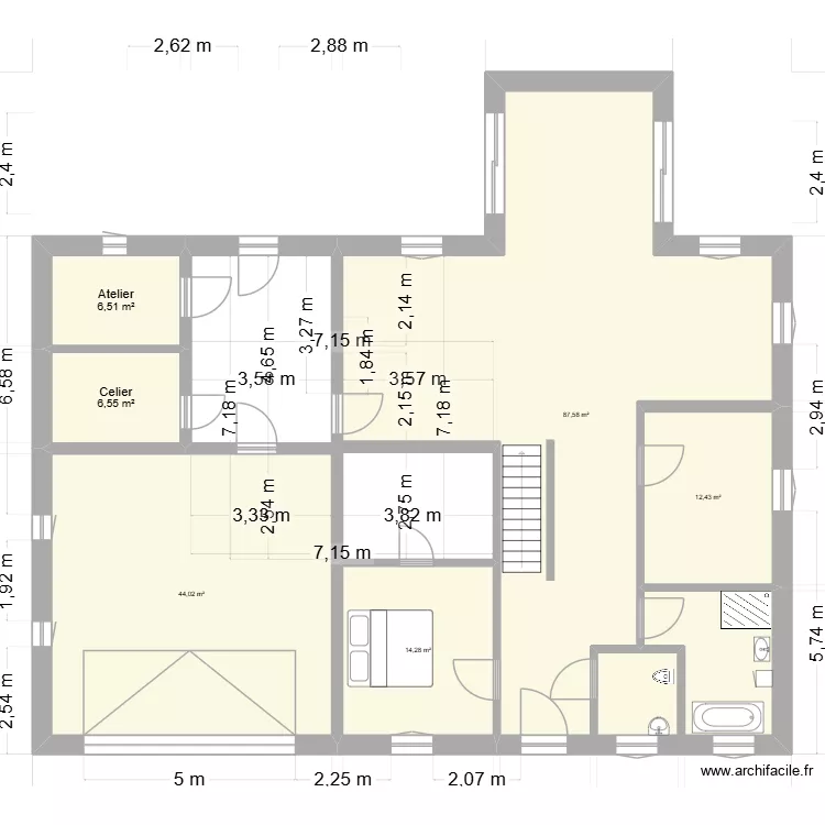 Projet mis à jour. Plan de 6 Pièces et 171 m² Projet mis à jour. Plan de 6 Pièces et 171 m²