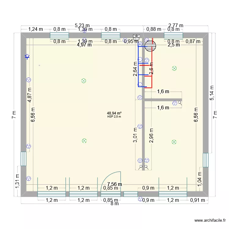 MOB. Plan de 1  et 49 m²