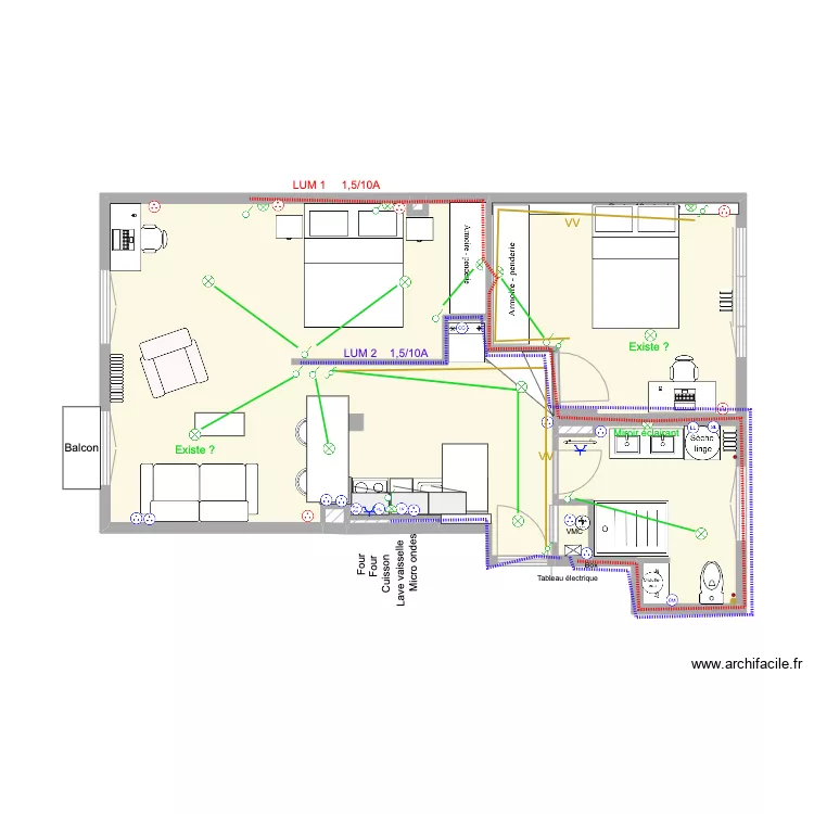 03 Boulogne Plan projet &eacute;clairage. Plan de 