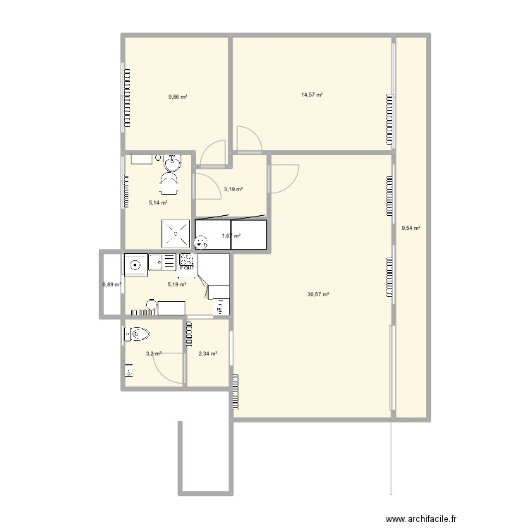 Ergo 1. Plan de 11 pièces et 86 m2