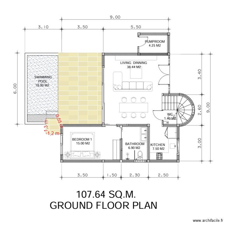 Terrace / Pool. Plan de 0 pièce et 0 m2