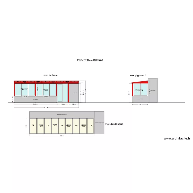 plan BURNAT. Plan de 1  et 15 m²