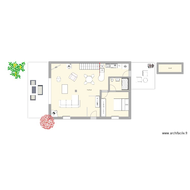 Maison Biarritz 2. Plan de 2 pièces et 75 m2