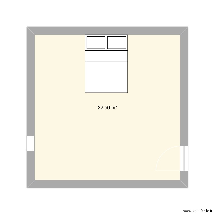 Chambre. Plan de 1 pièce et 23 m2