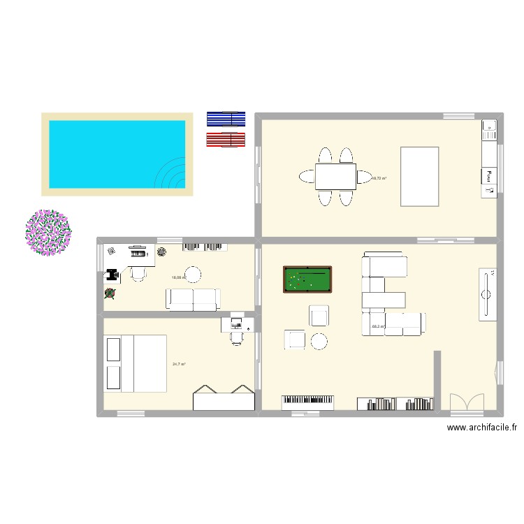 lolo. Plan de 4 pièces et 160 m2