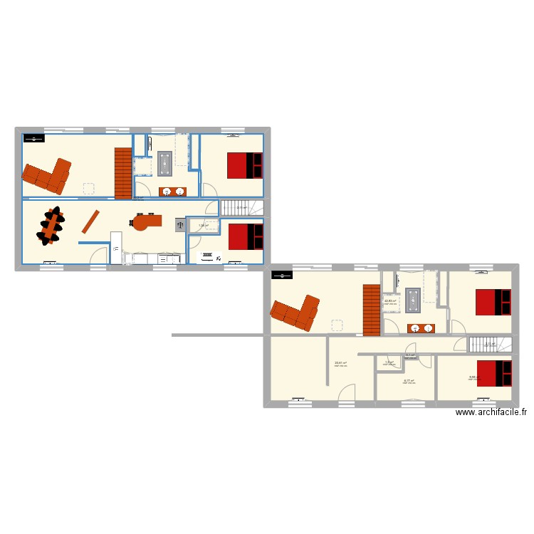 musse2. Plan de 10 pièces et 173 m2