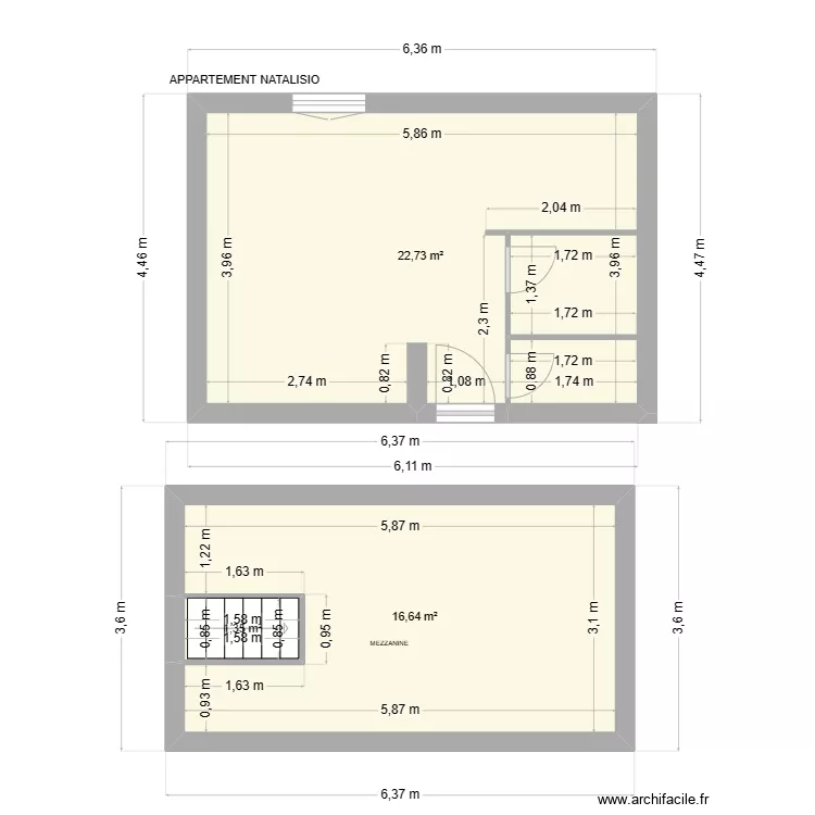 APPARTEMENT NATALISIO. Plan de 