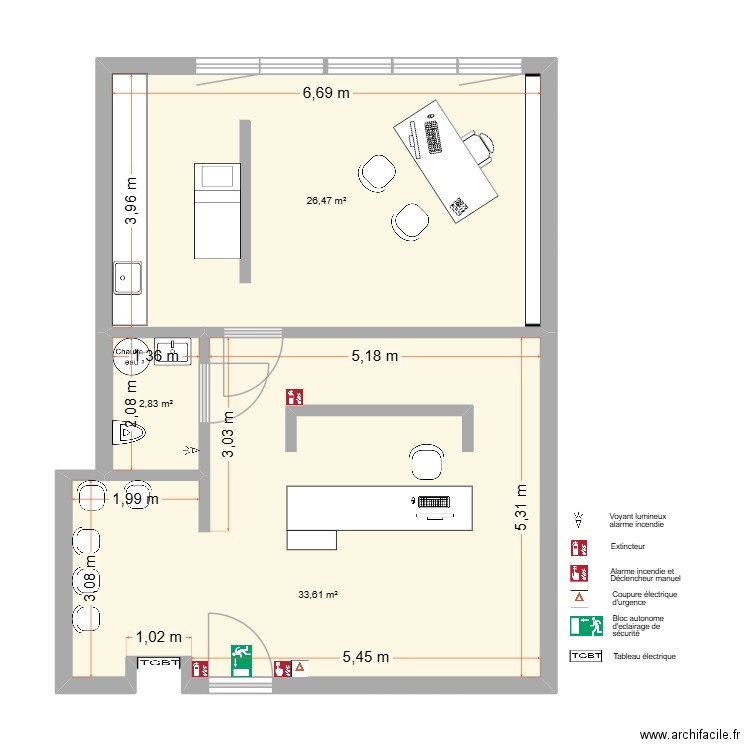 lot 22 docteur gyre sécurité. Plan de 3 pièces et 63 m2