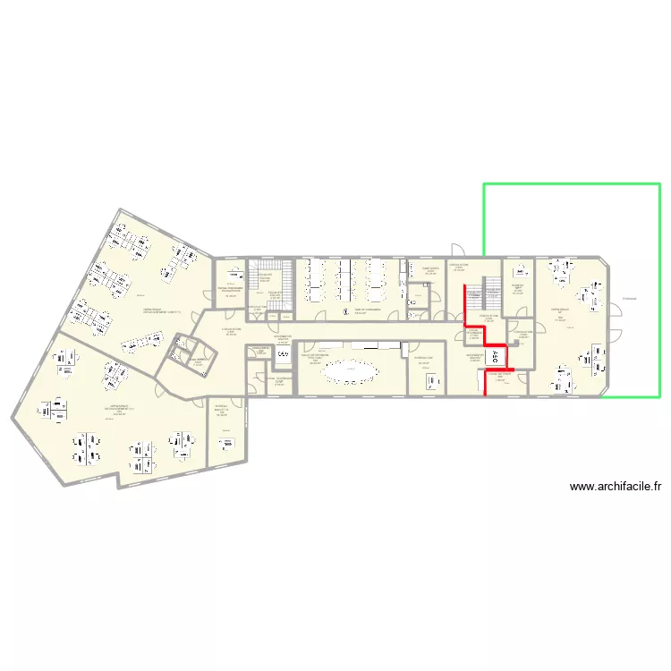 VIENNE : Projet cuisine R+1 Sc&eacute;nario 3. Plan de 