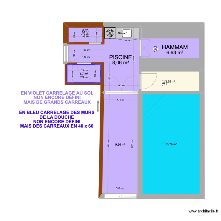 REZ-DE-JARDIN PISCINE. Plan de 7 pièces et 46 m2