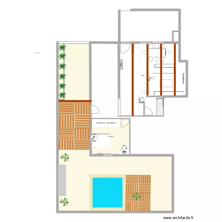 sam salon sdb. Plan de 2  et 111 m²