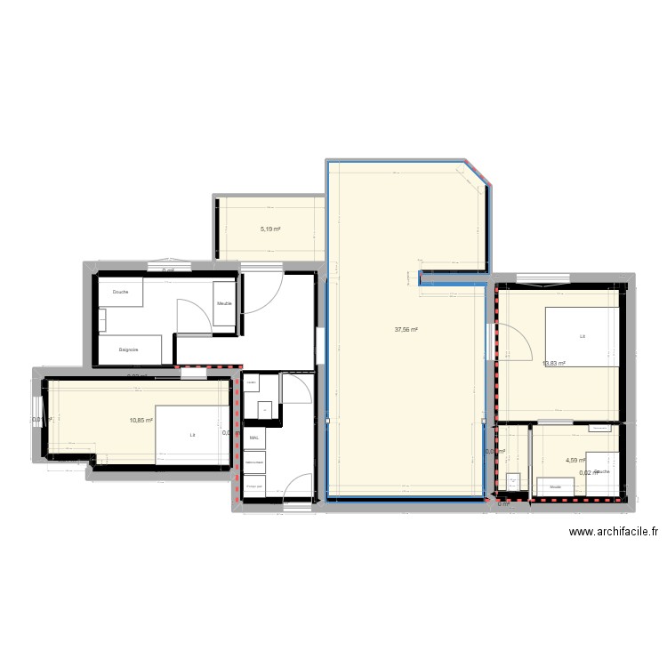 Maison. Plan de 0 pièce et 0 m2