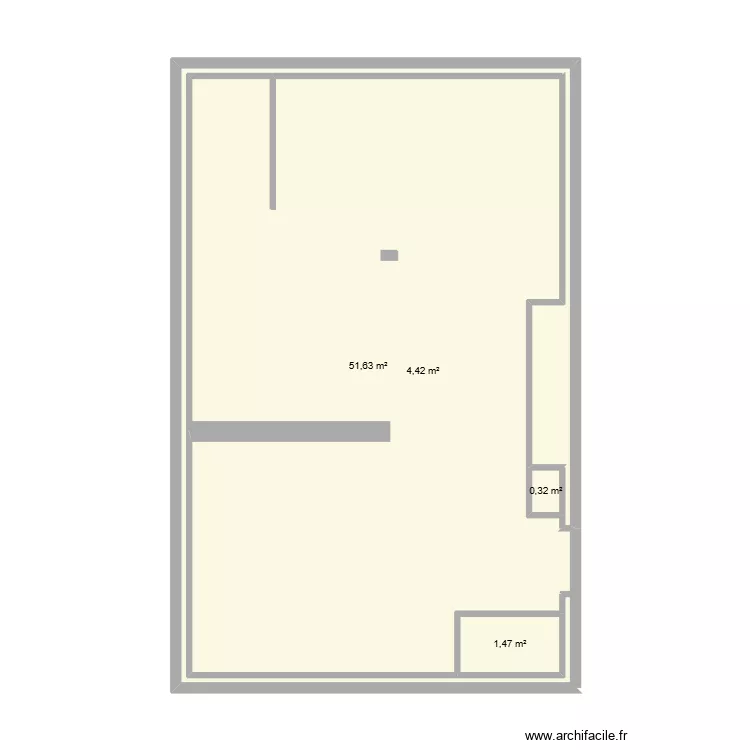 rdc. Plan de 4  et 58 m²