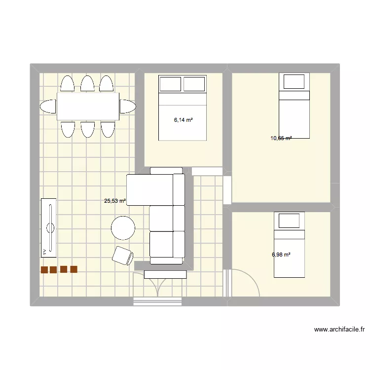 arezki 2. Plan de 4 pièces et 49 m² arezki 2. Plan de 4 pièces et 49 m²