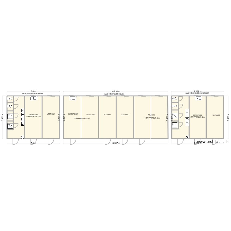 PBC CHANTIER LA DUCHERE. Plan de 20 pièces et 169 m2