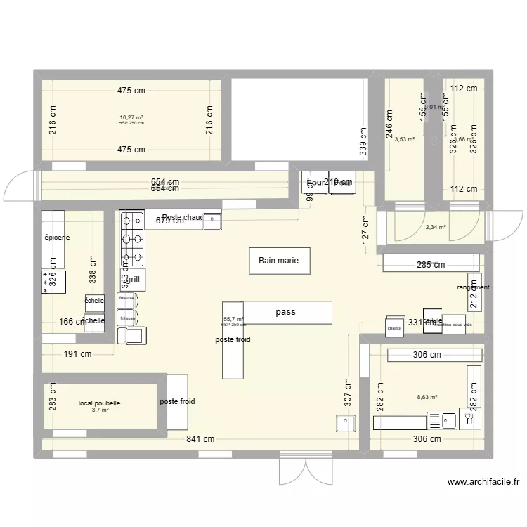 cuisine banquet. Plan de 