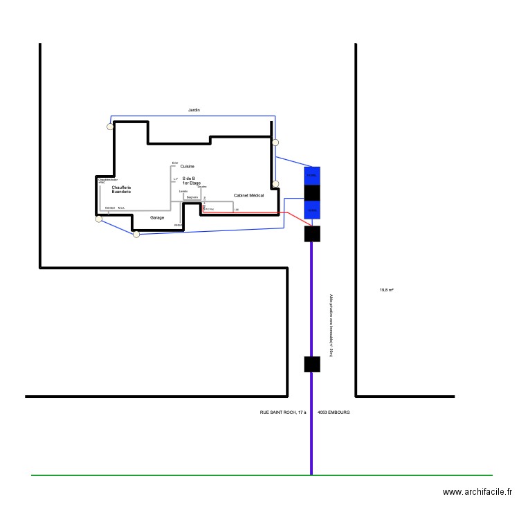 du culot embourgeoisé. Plan de 1 pièce et 20 m2