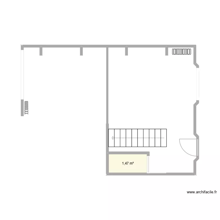 plan 1. Plan de 1 Pièce et 1 m²
