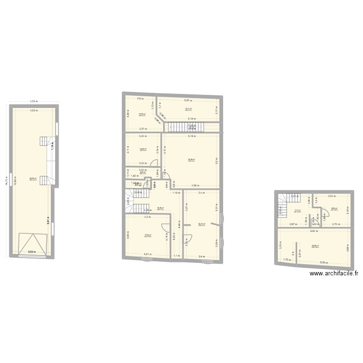 Baud-STY. Plan de 17 pièces et 278 m2