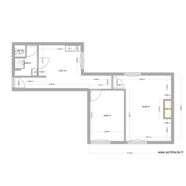 appartement Noailly. Plan de 0 pièce et 0 m2