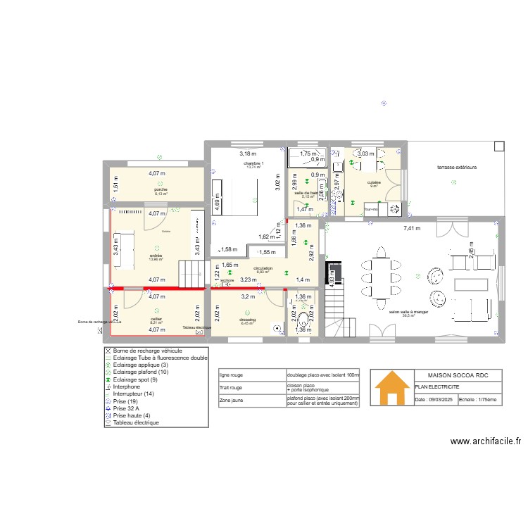 SOCOA. Plan de 10 pièces et 111 m2