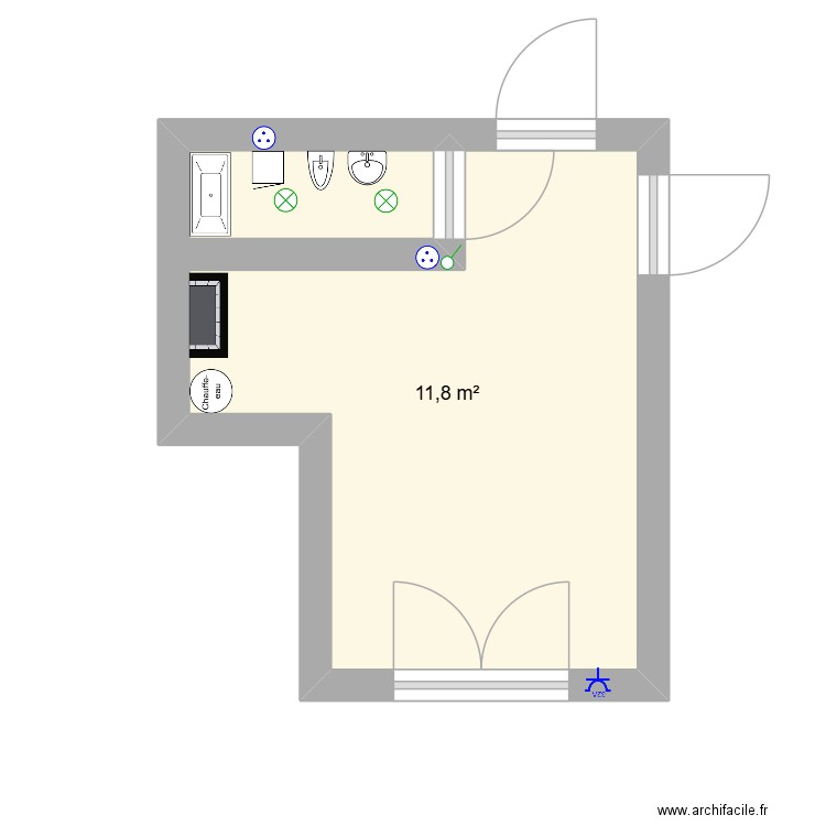 garage. Plan de 1 pièce et 12 m2