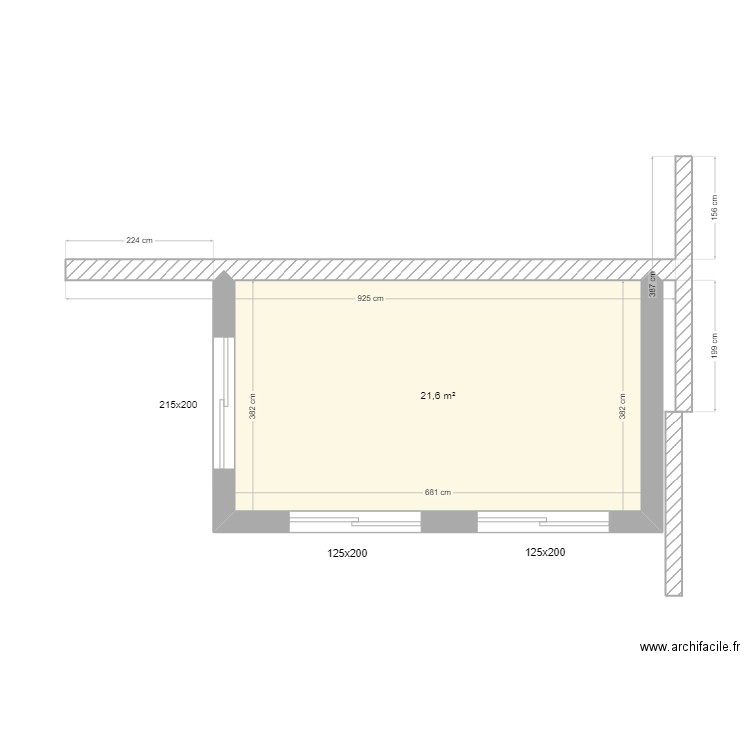 FOURMANOIR avp. Plan de 1 pièce et 22 m2