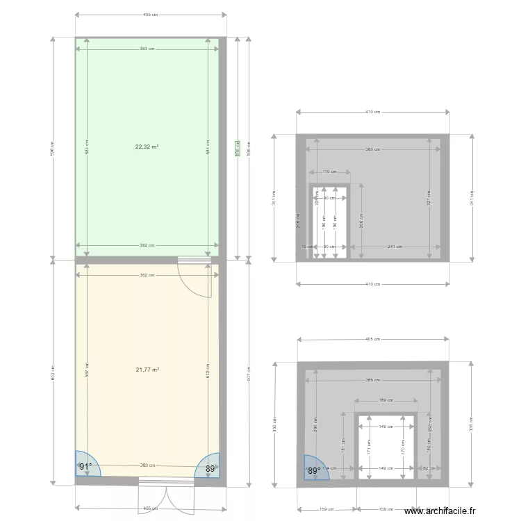 PLAN KERDAVID 2 PLUS FACADE NOUVEAU. Plan de 6  et 65 m²