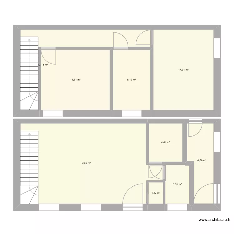 Apart. Plan de 9 et 105 m² Apart. Plan de 9 et 105 m²