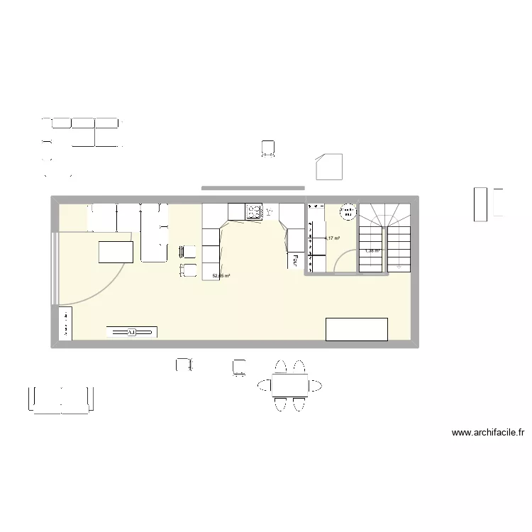 marie .2. Plan de 3 pièces et 58 m²