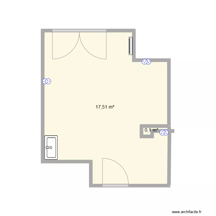 CAB. Plan de 2 Pièces et 18 m² CAB. Plan de 2 Pièces et 18 m²