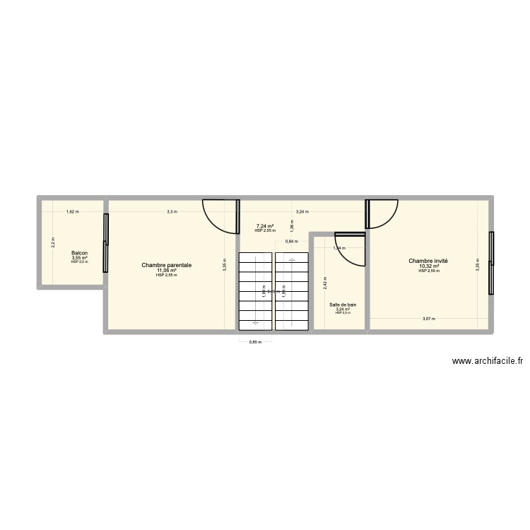 Etage maison La Lajita. Plan de 5 pièces et 35 m2