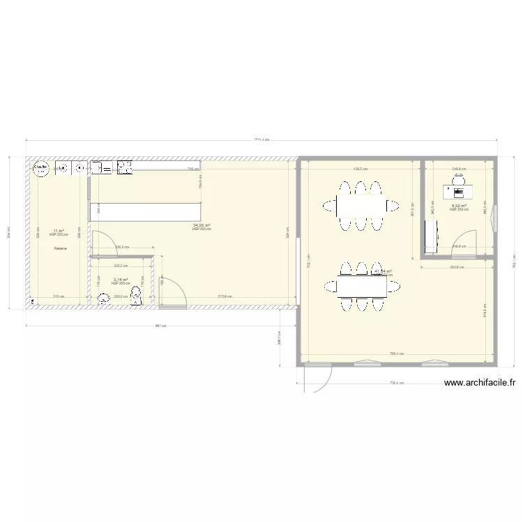 Salle doutre actuel demande. Plan de 
