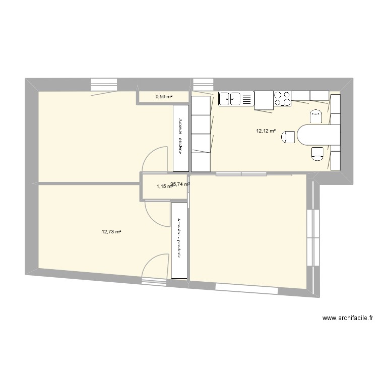 elo maison projet. Plan de 6 pièces et 52 m2