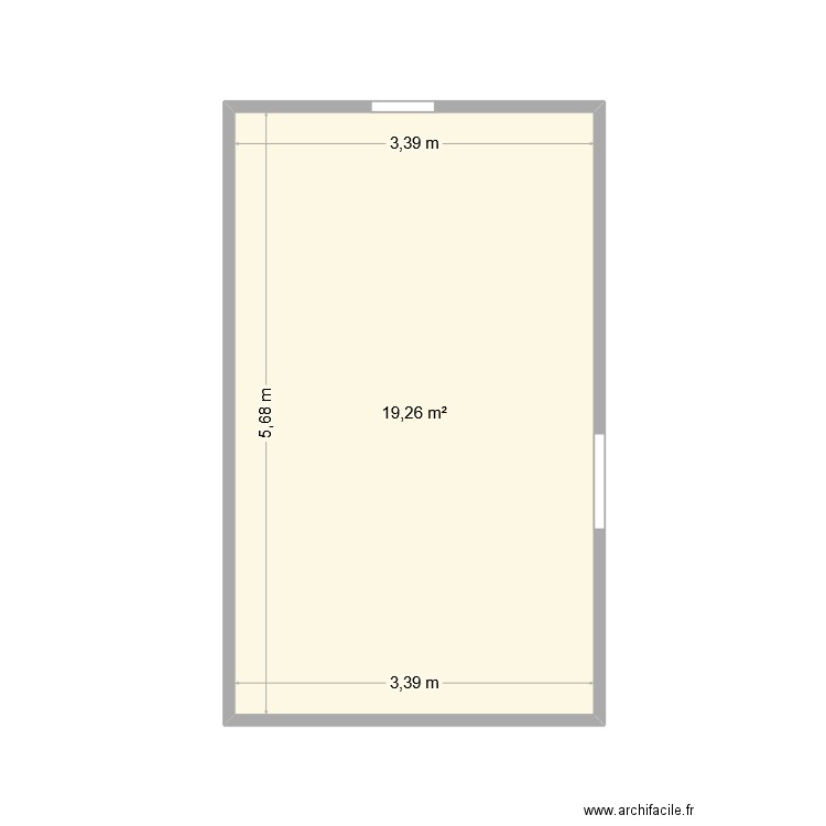 salon abondances. Plan de 1 pièce et 19 m2