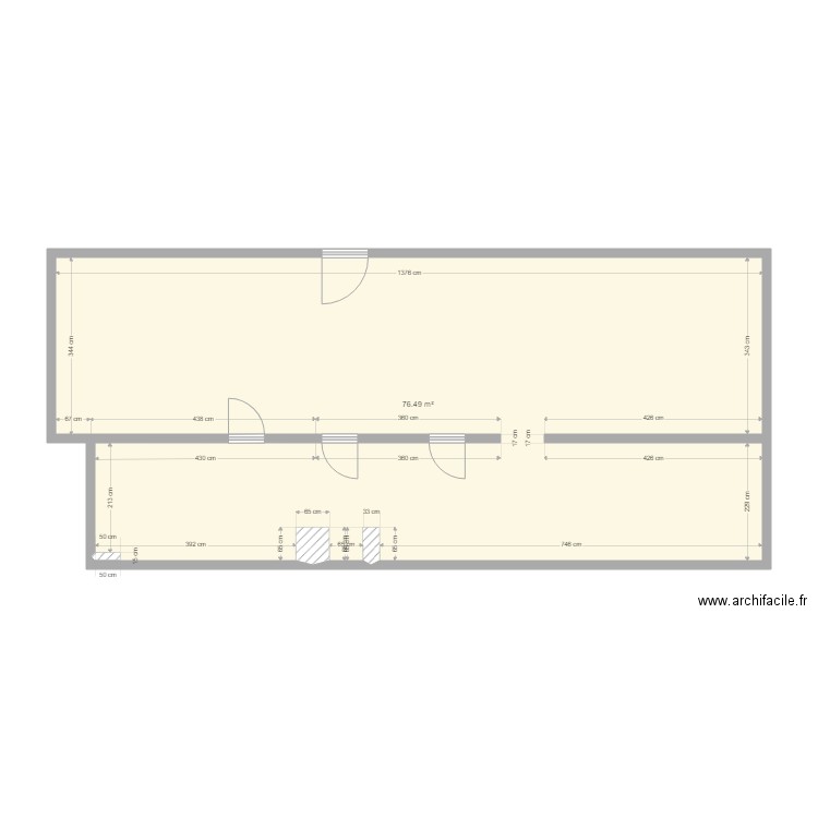 ST HERBLAIN CHARENTE à nu. Plan de 1 pièce et 76 m2