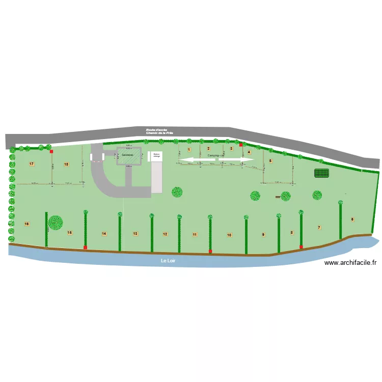 camping cotation. Plan de 