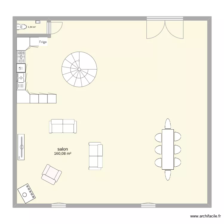 R+1 Maison Quincy. Plan de 2 pièces et 162 m²