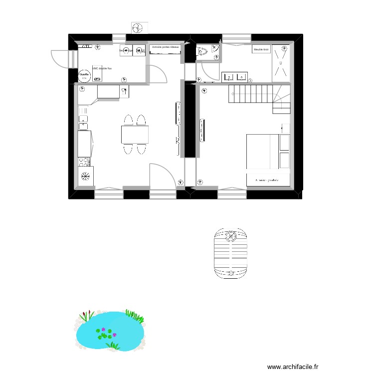 wc dans sdb et chambre 1301202. Plan de 0 pièce et 0 m2