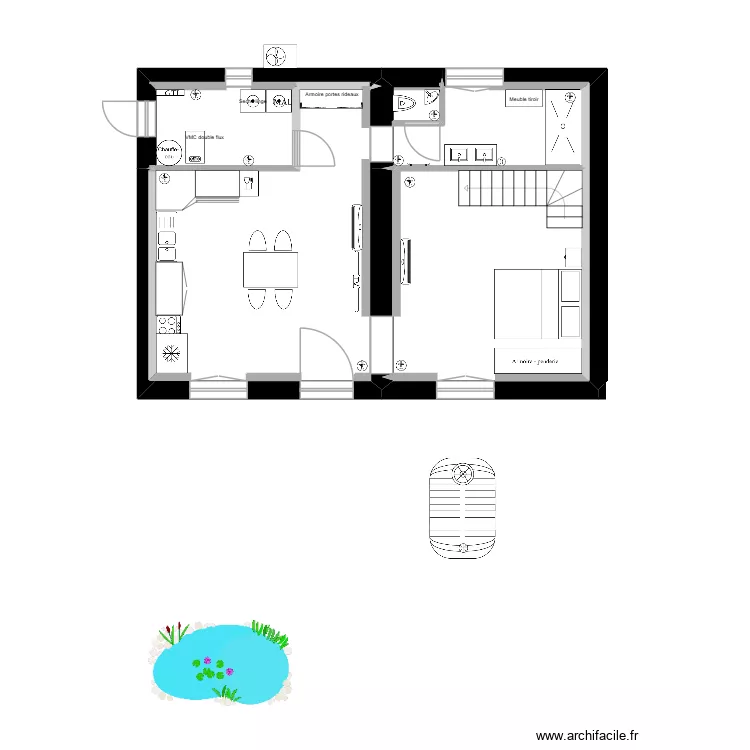 wc dans sdb et chambre 1301202. Plan de 