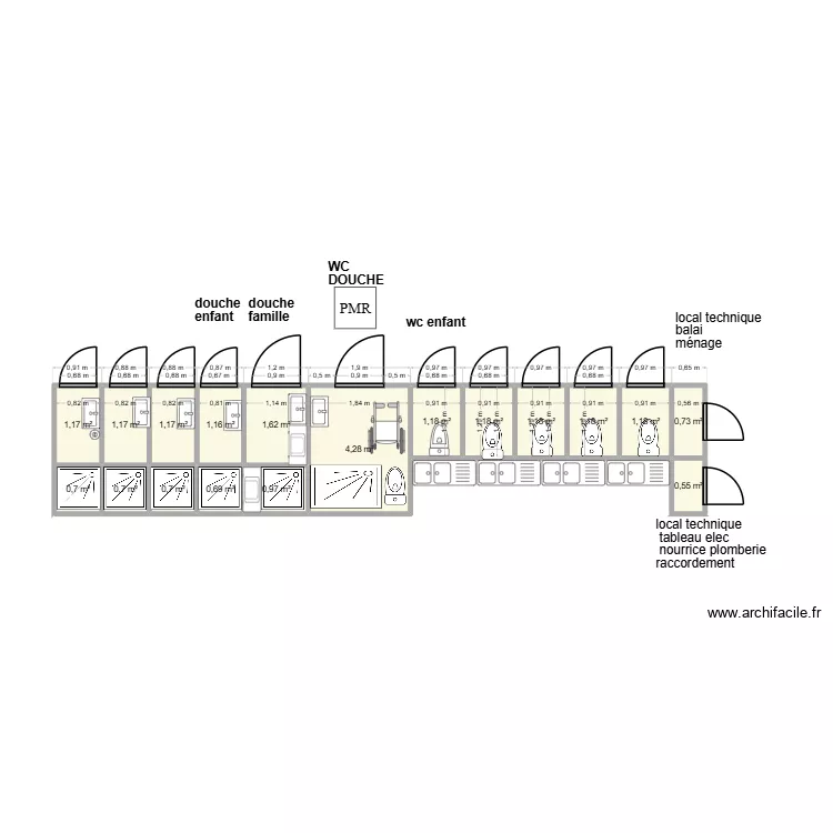 plan bloc sanitaire. Plan de 18 et 21 m² plan bloc sanitaire. Plan de 18 et 21 m²