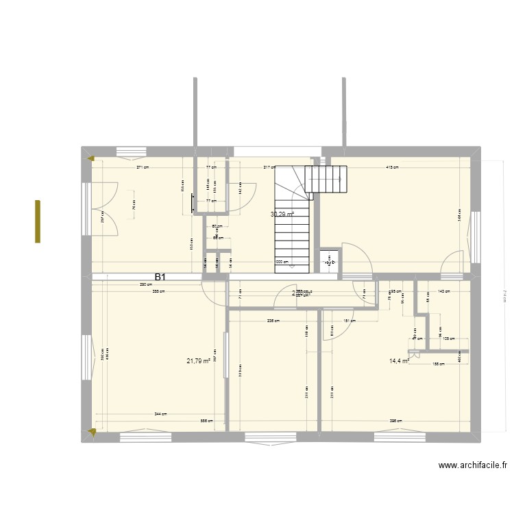 Maison Rouret - R+1 Ouvertures. Plan de 4 pièces et 69 m2