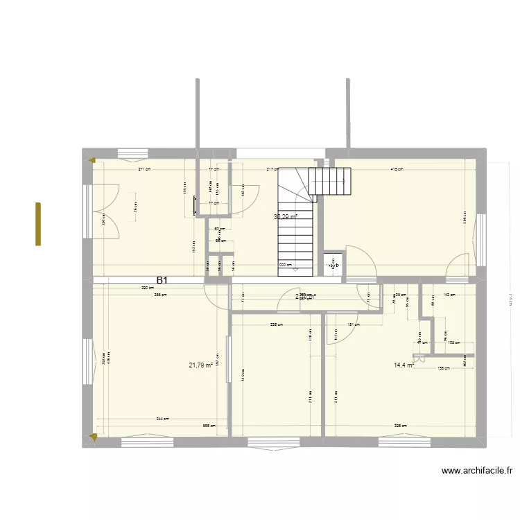 Maison Rouret - R+1 Ouvertures. Plan de 