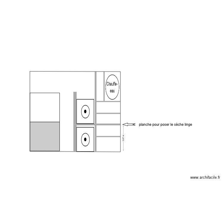 mur salle de bains. Plan de 0 pièce et 0 m2