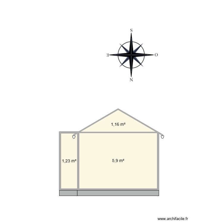 bazoches 410 DP3 COUPE EST OUEST. Plan de 0 pièce et 0 m2