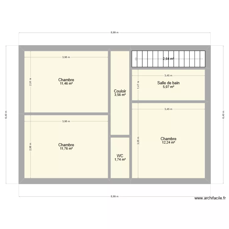 Garage 2. Plan de 7 pièces et 48 m²